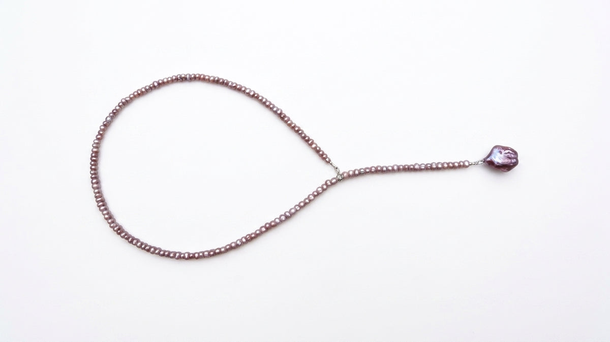 Ancient Pink Teardrop Necklace
